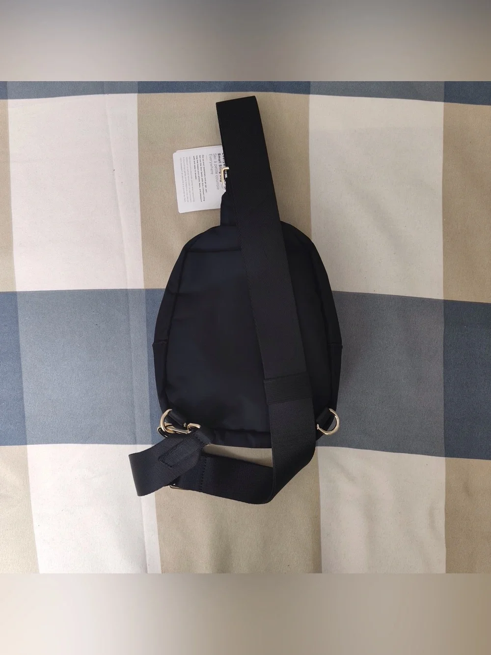 lululemon athletica Black Compact Everywhere Sling Backpack with Gold Hardware